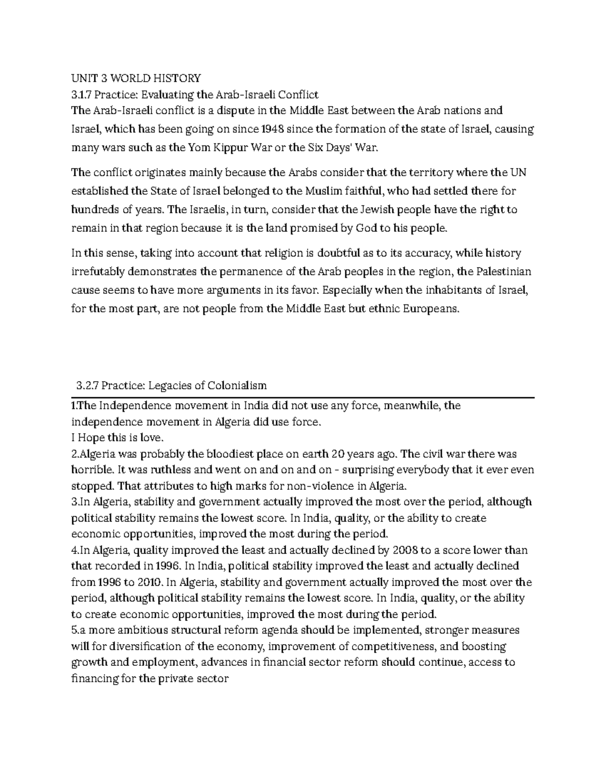 Jeremiah Rybkin Unit 3 world history UNIT 3 WORLD HISTORY 3.1