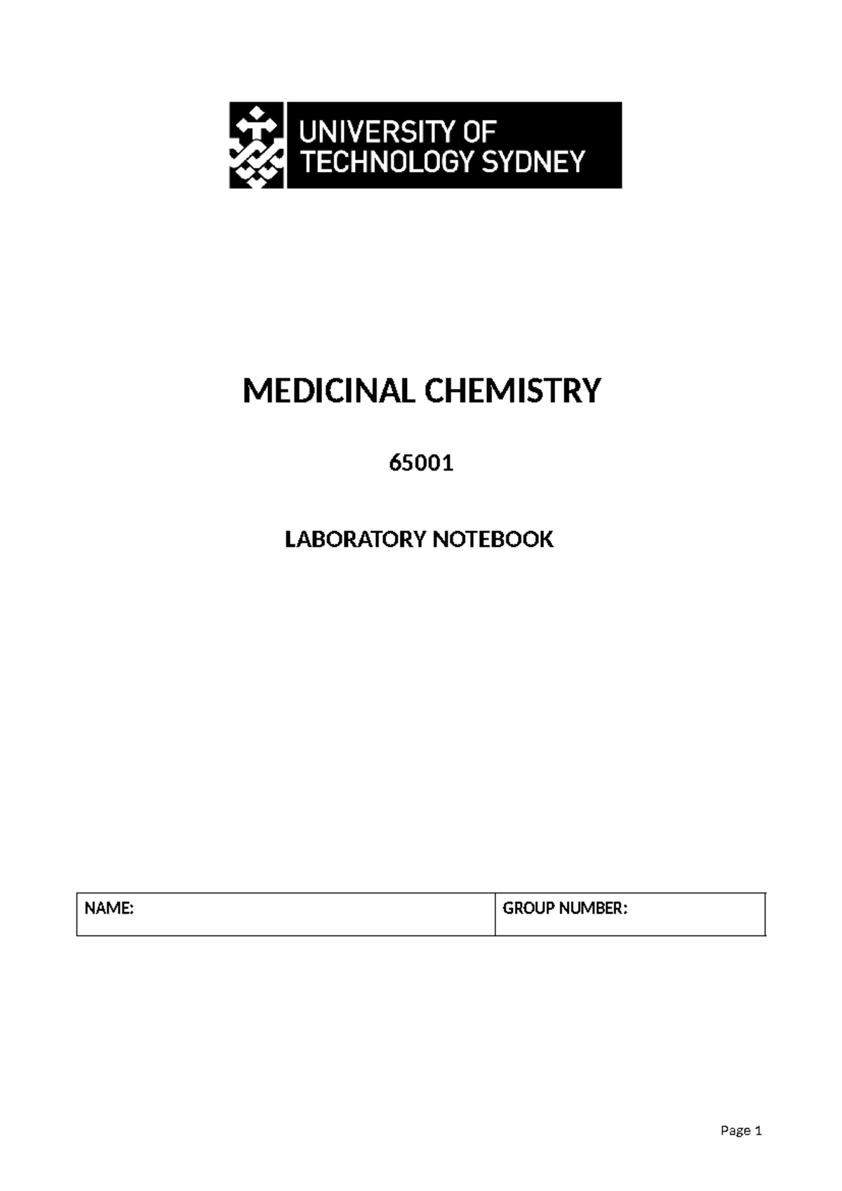 65001+Medicinal+Chemistry+Lab+Manual MEDICINAL CHEMISTRY 65001