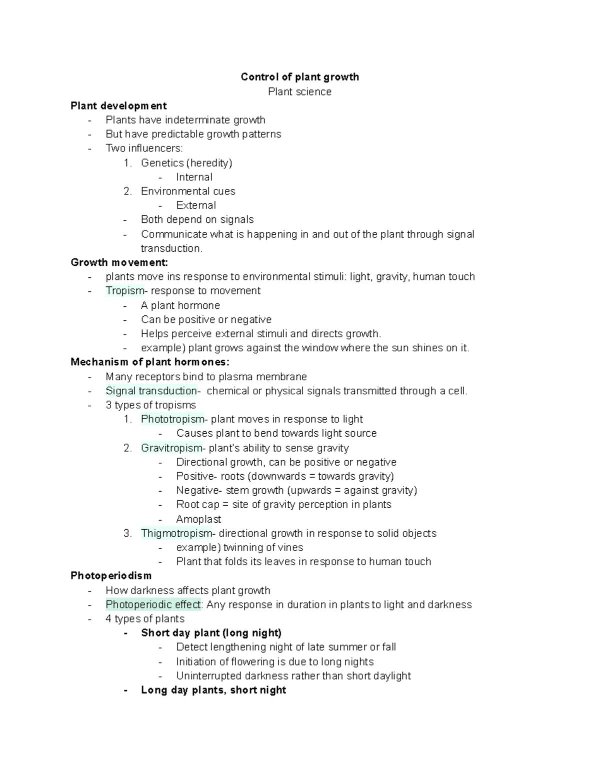 controlled variables in plant growth experiment