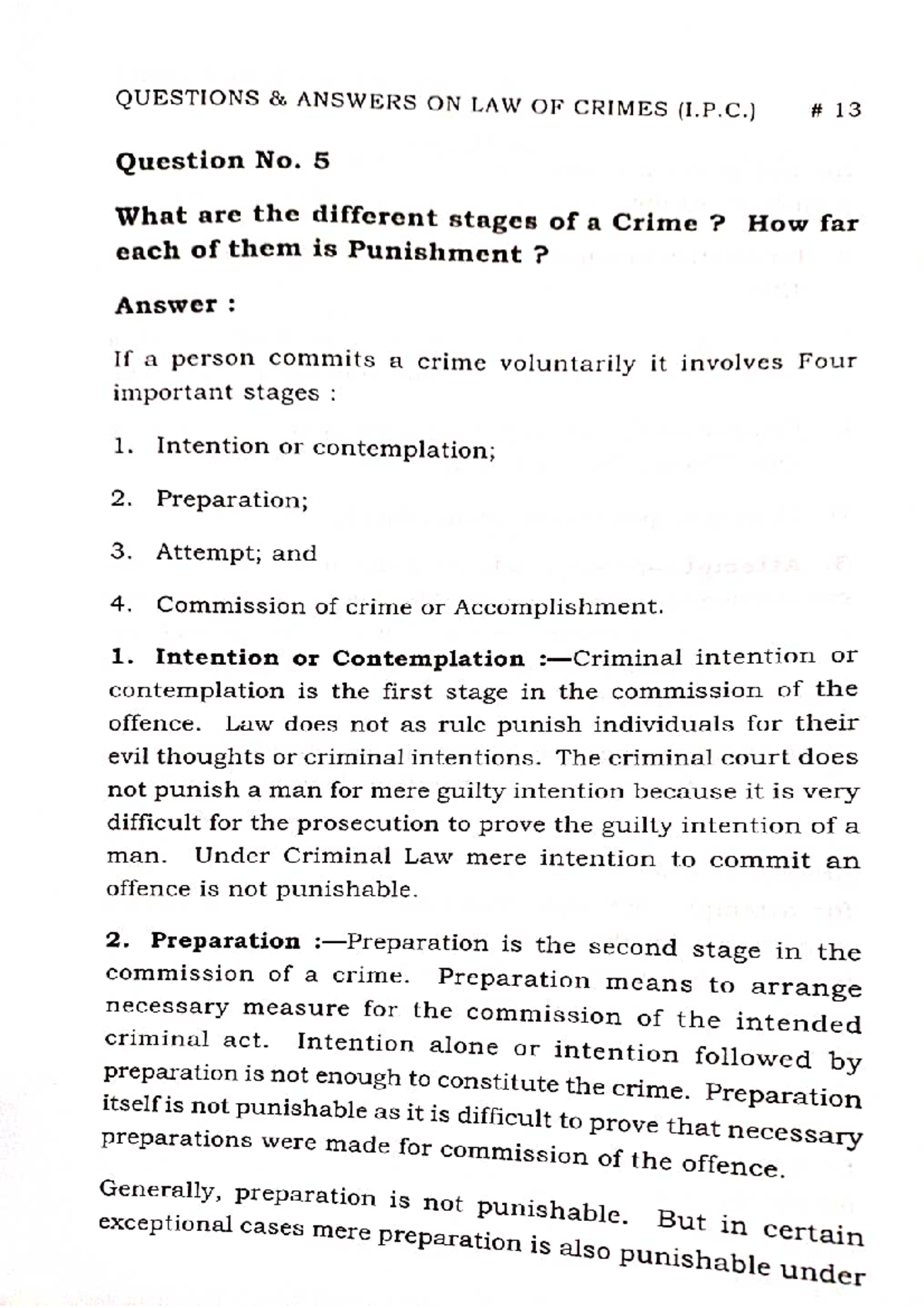 Different stages of crime notes - Law, Society and Judicial Process ...
