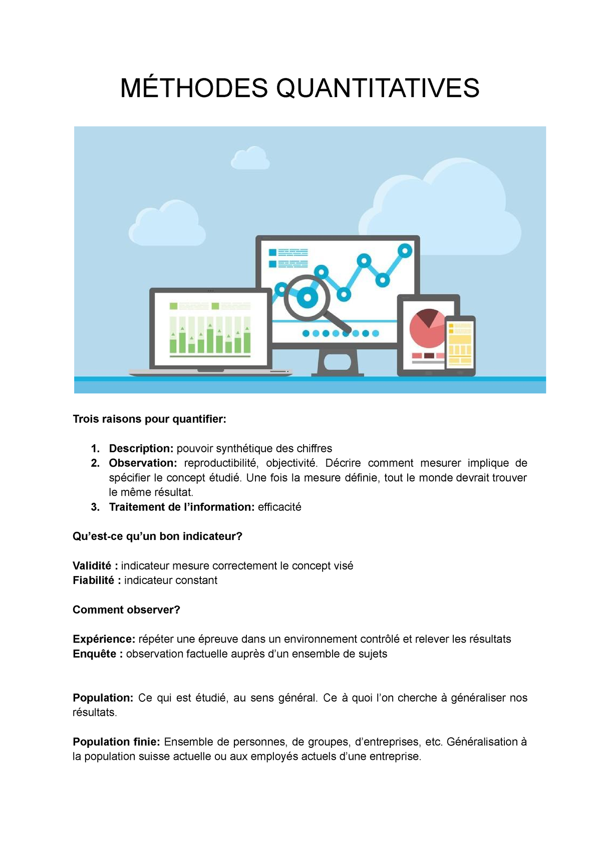 MÉ Thodes Quantitatives - MÉTHODES QUANTITATIVES Trois Raisons Pour ...