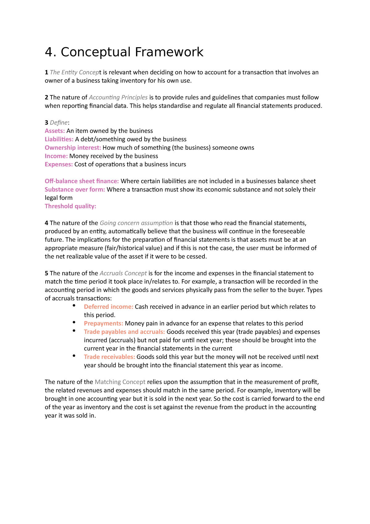 4 Conceptual Frame Work 4 Conceptual Framework 1 The Entity Concep T Is Relevant When Deciding Studocu