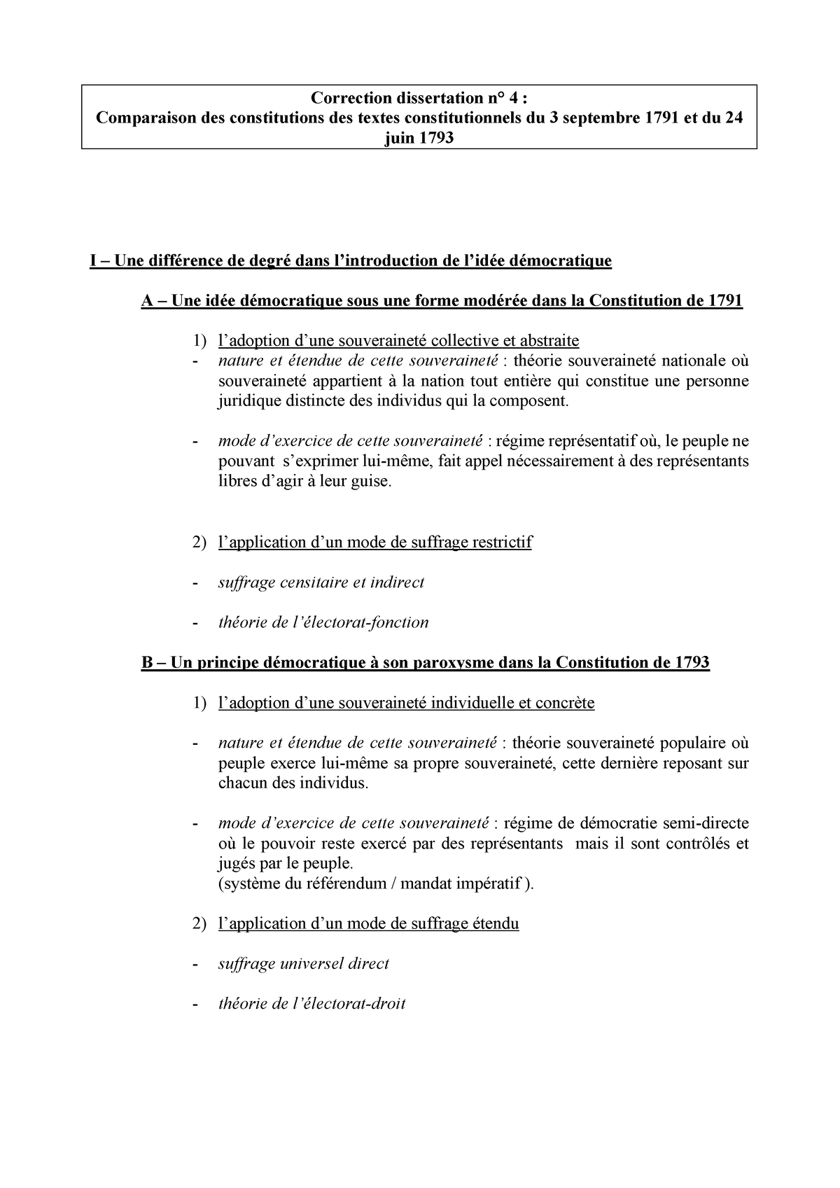 dissertation la constitution de 1791