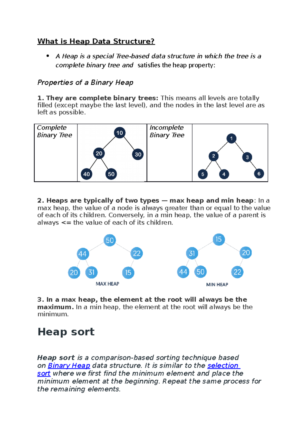 Heap Sort - ..,........ - ####### What is Heap Data Structure ...
