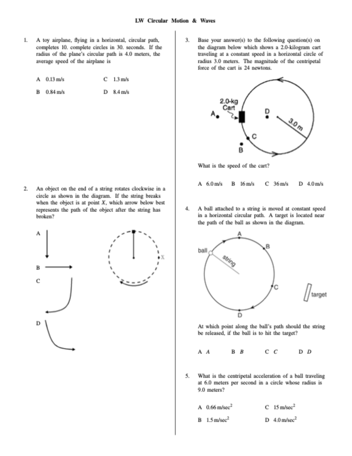 LW Circular Motion Waves Student Copy - Studocu