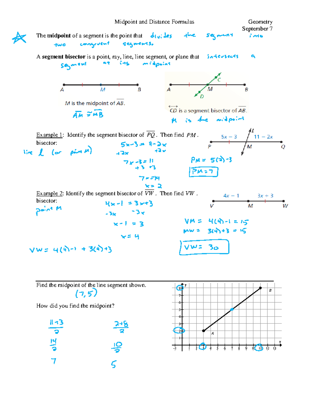 09-07 Midpoint And Distance Formulas - Midpoint And Distance Formulas ...