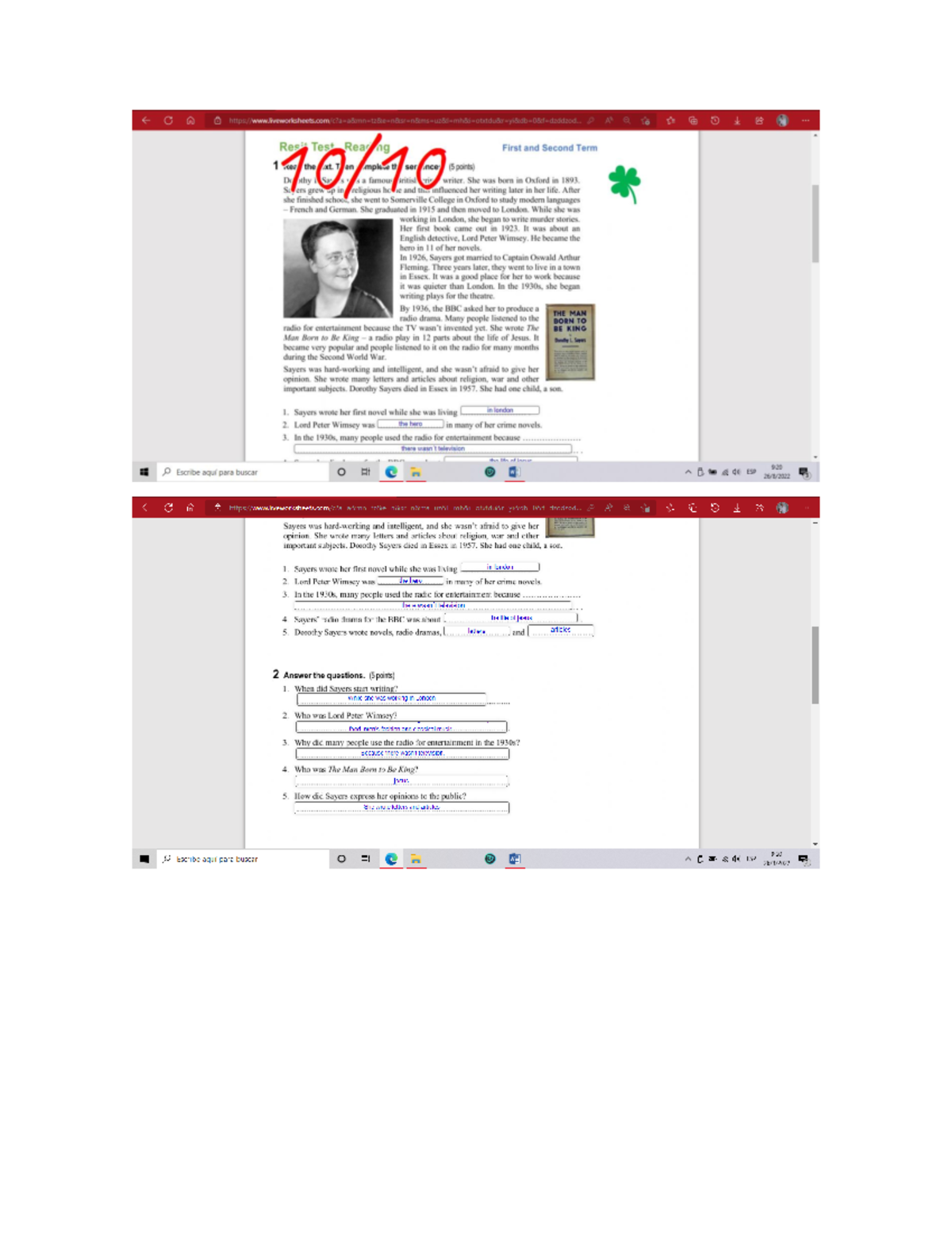 Homewor 2 Reading - tarea de ingles - Ingles II - Studocu