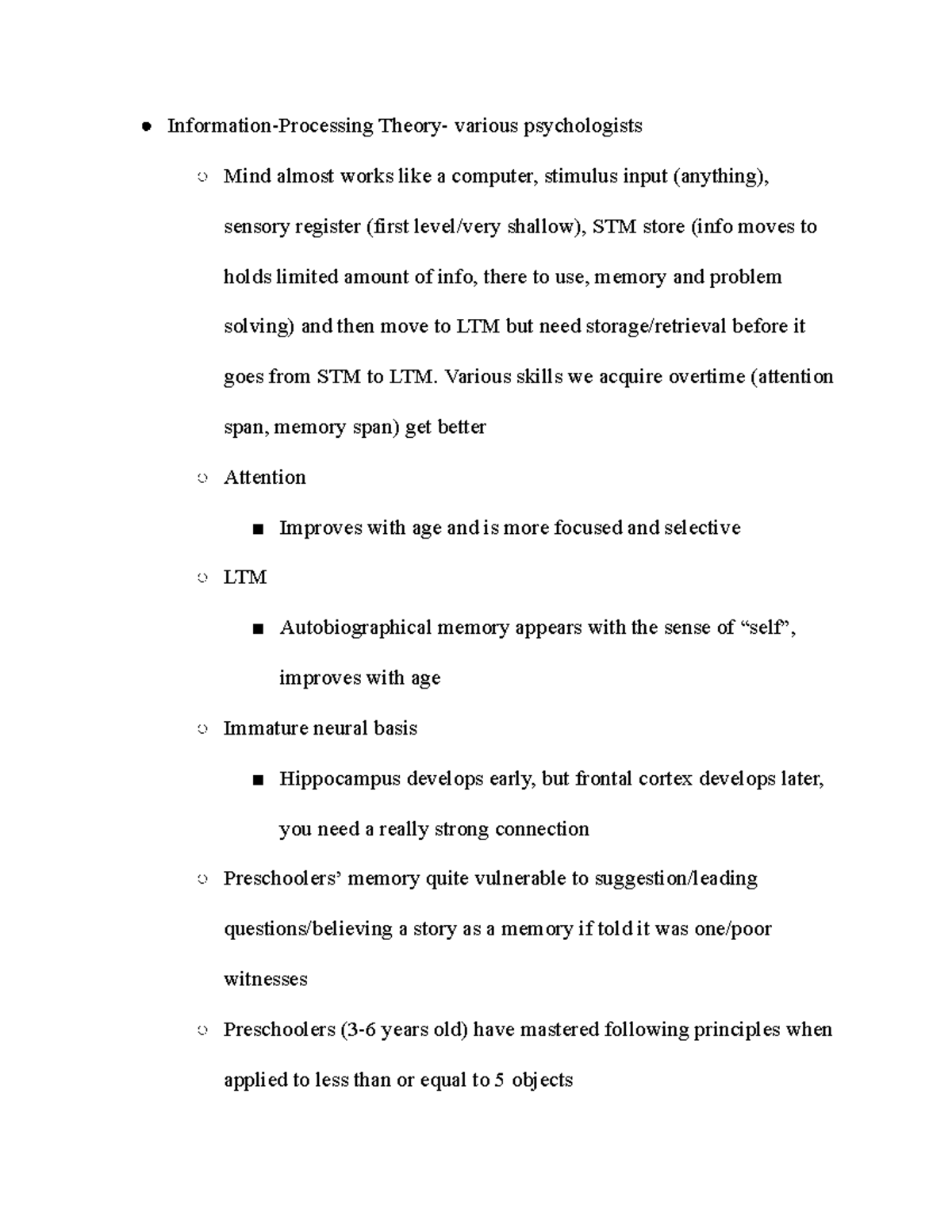 Information Processing InformationProcessing Theory various