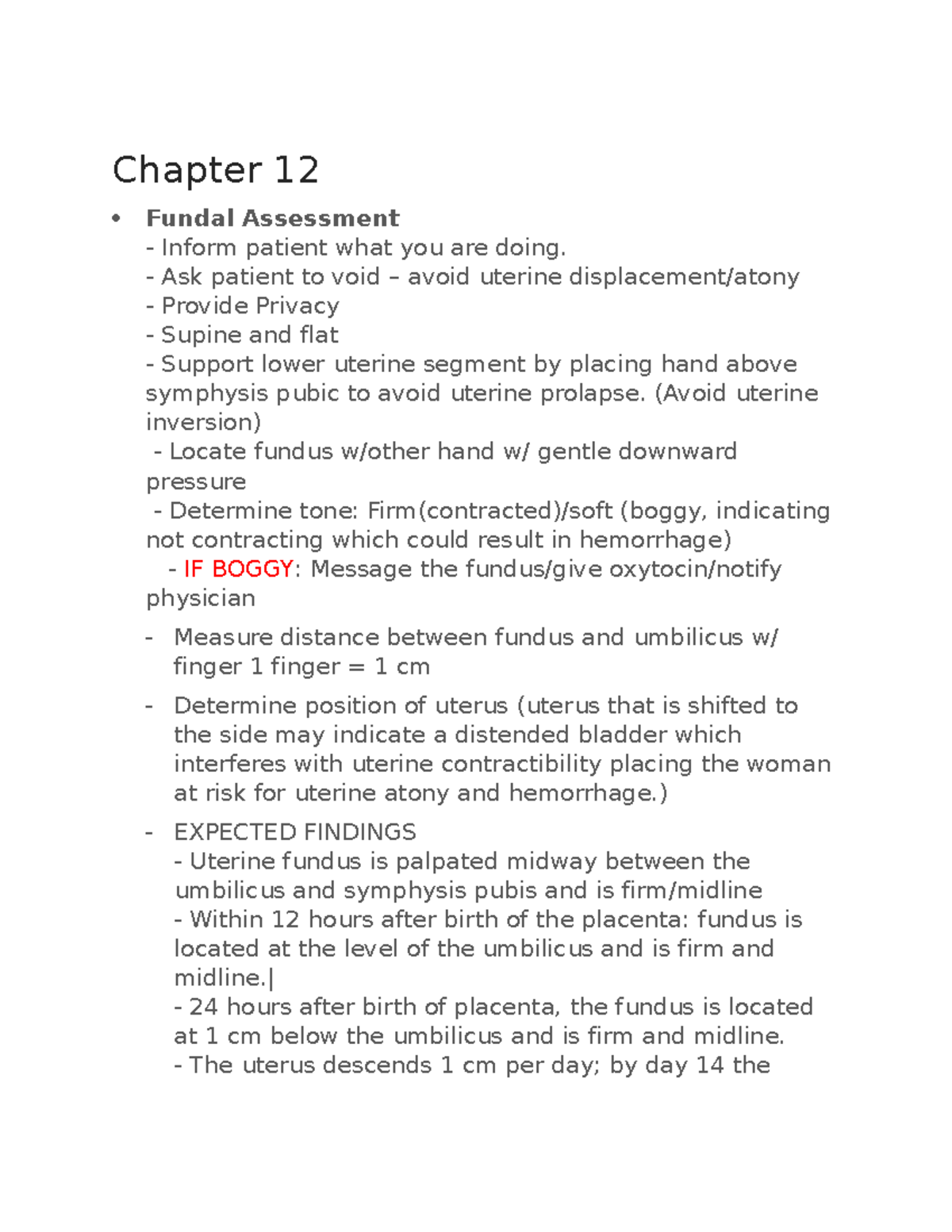 Assessment 3 Study Notes Chapter 12 Fundal Assessment Inform