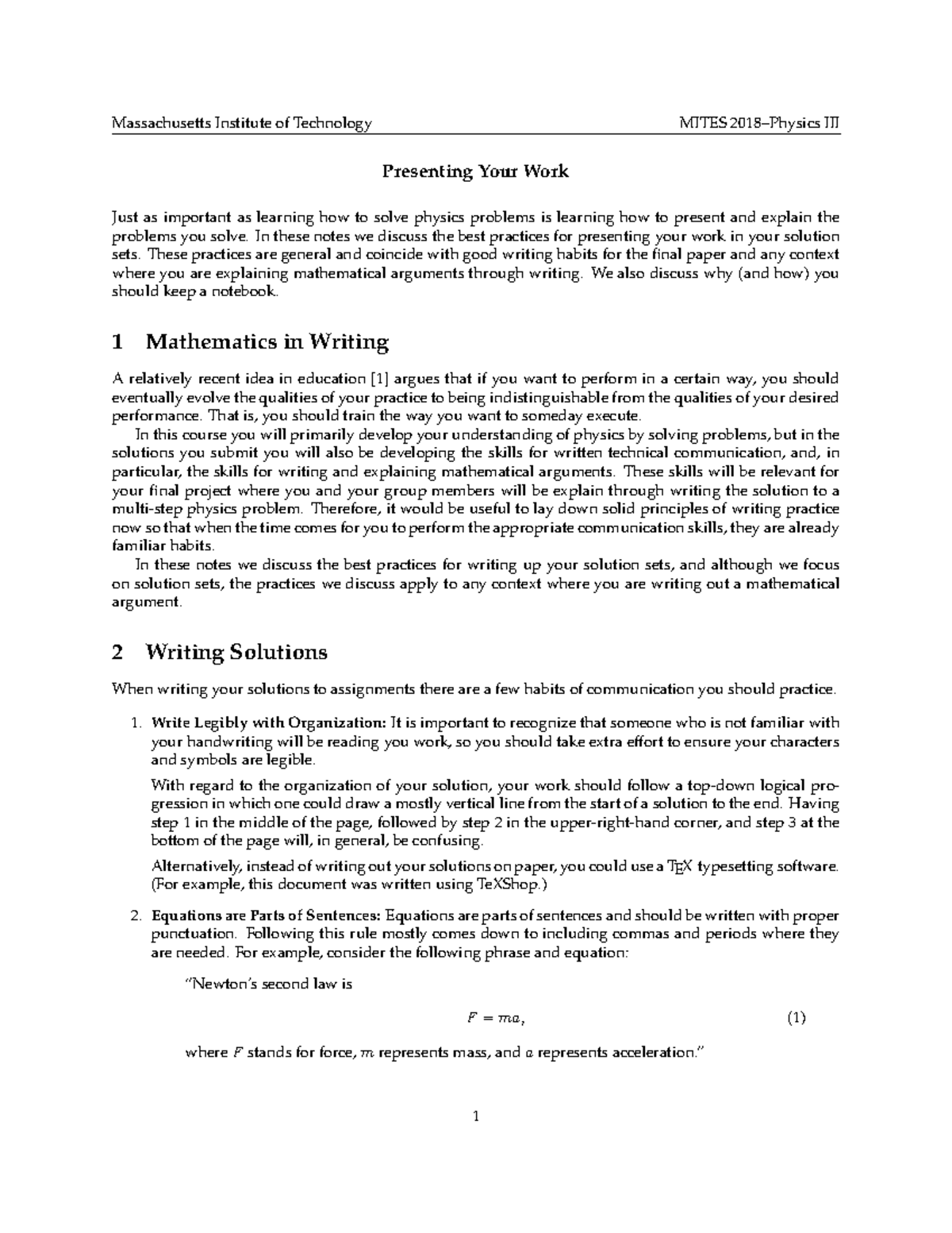 Introduction to statistical physics supplementary notes 1 preseting