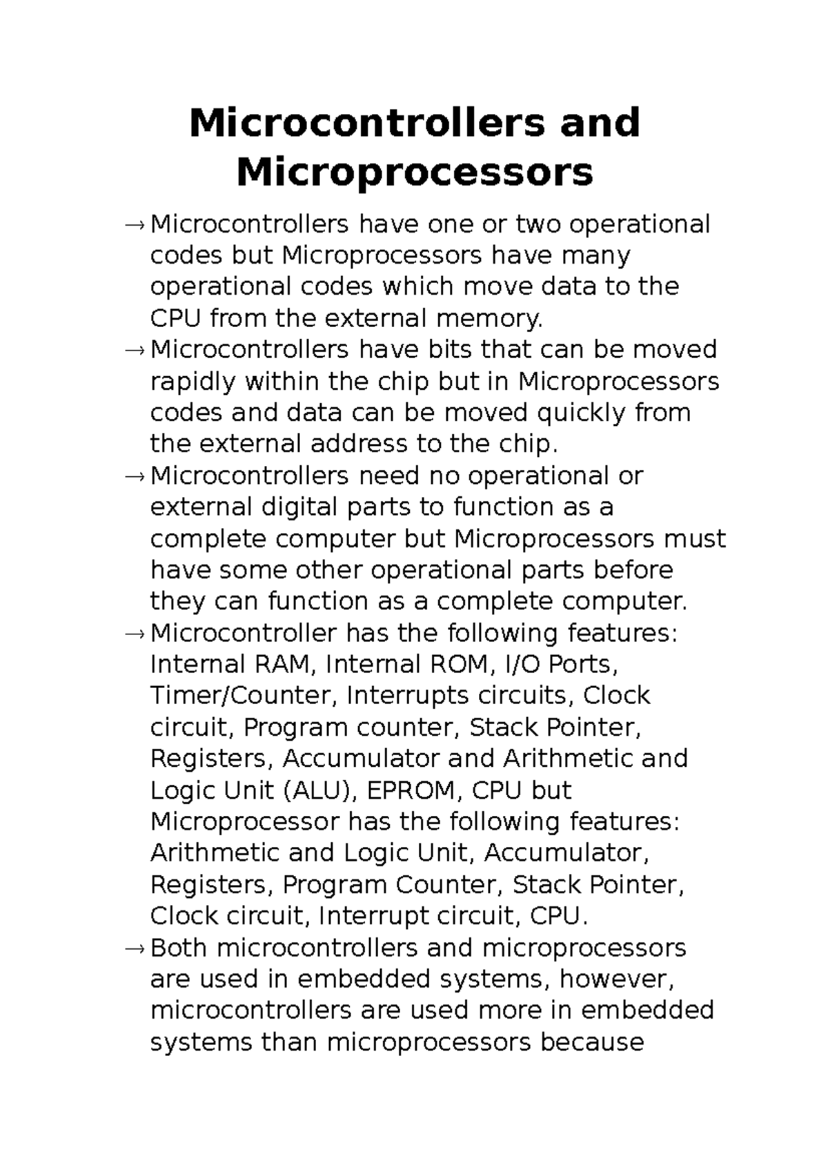 Microcontrollers And Microprocessors - Microcontrollers And ...