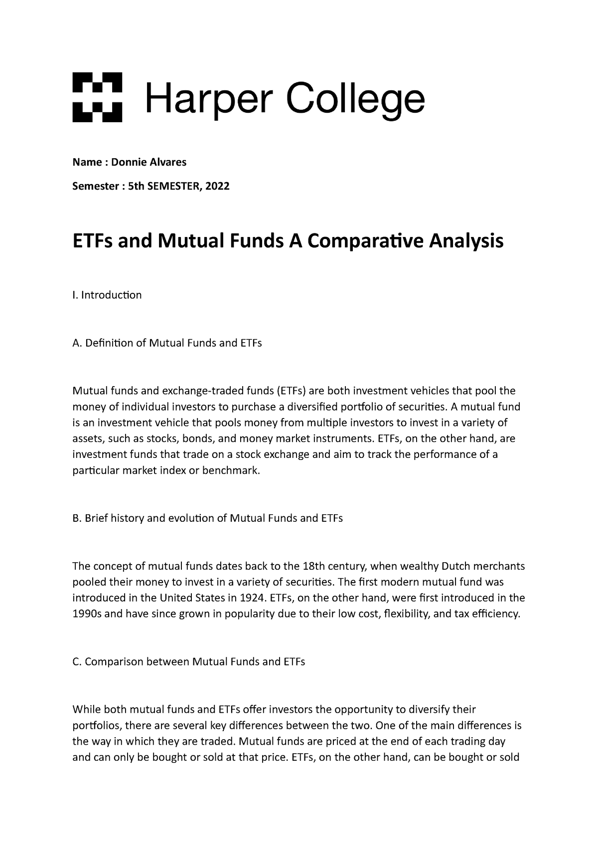 ETFs And Mutual Funds A Comparative Analysis - Introduction A ...