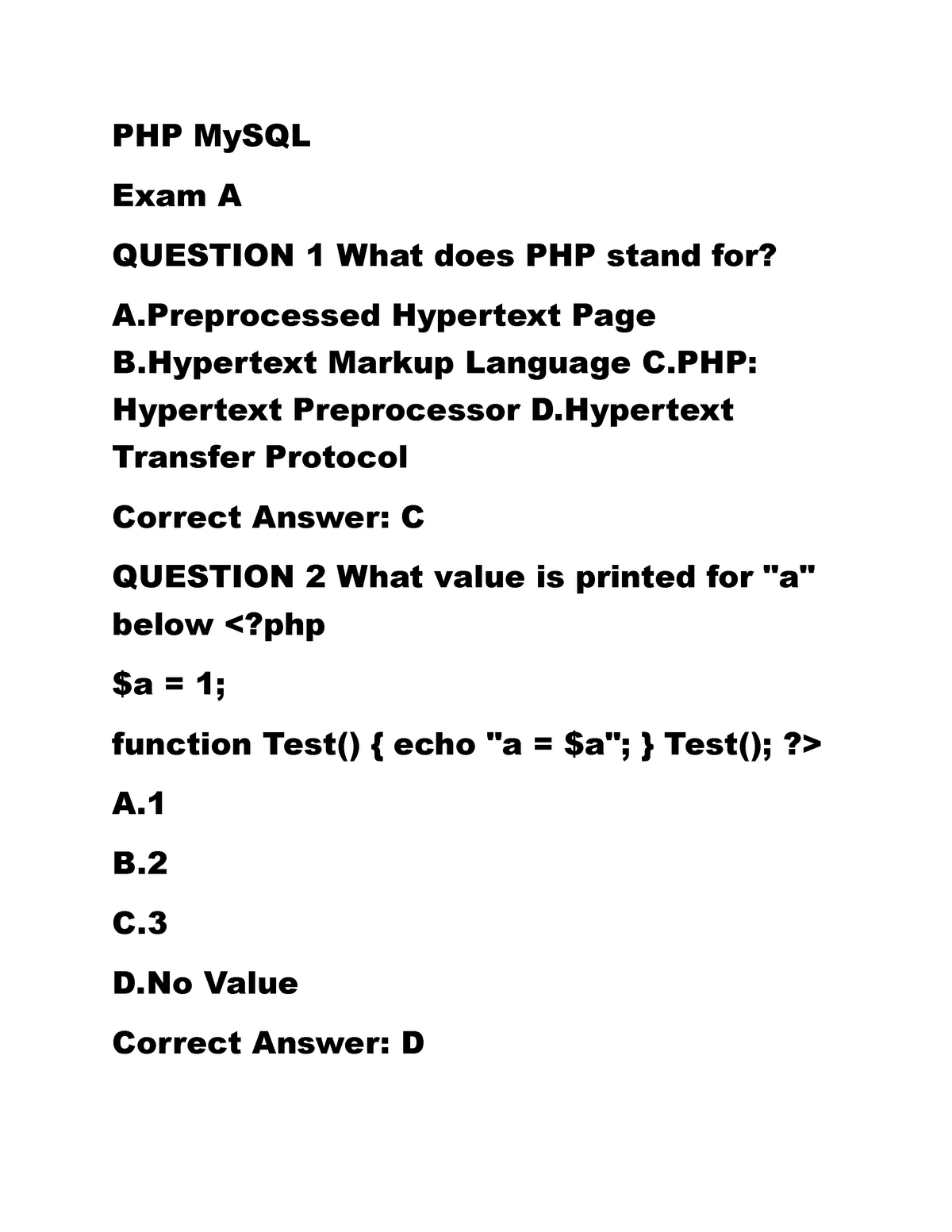 exam-13-may-2017-questions-and-answers-php-mysql-exam-a-question-1-what-does-php-stand-for-a