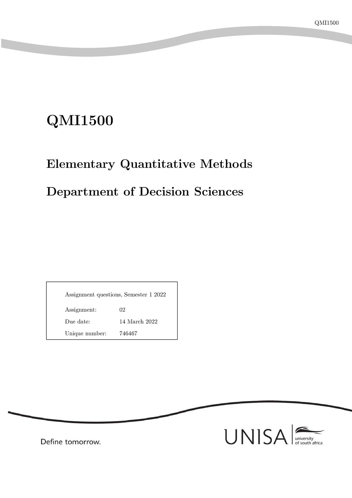 qmi1500 assignment 2 answers 2022