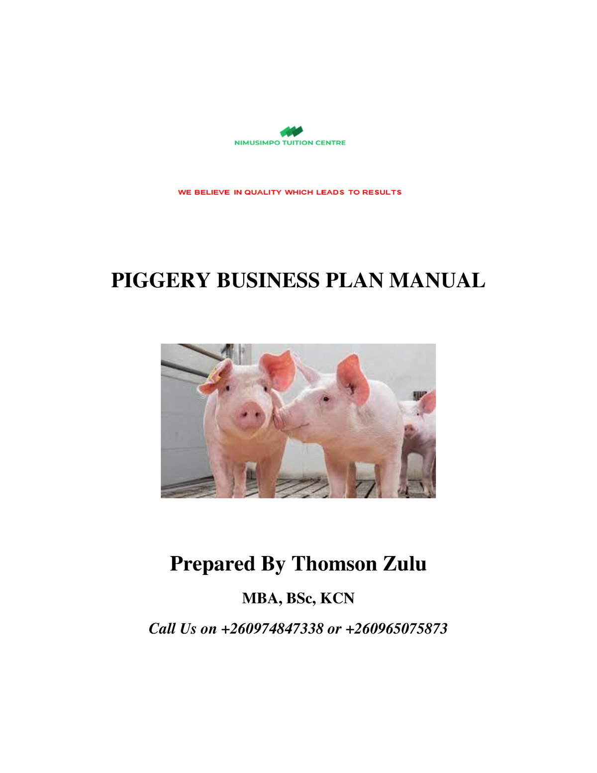 business plan for piggery project in uganda