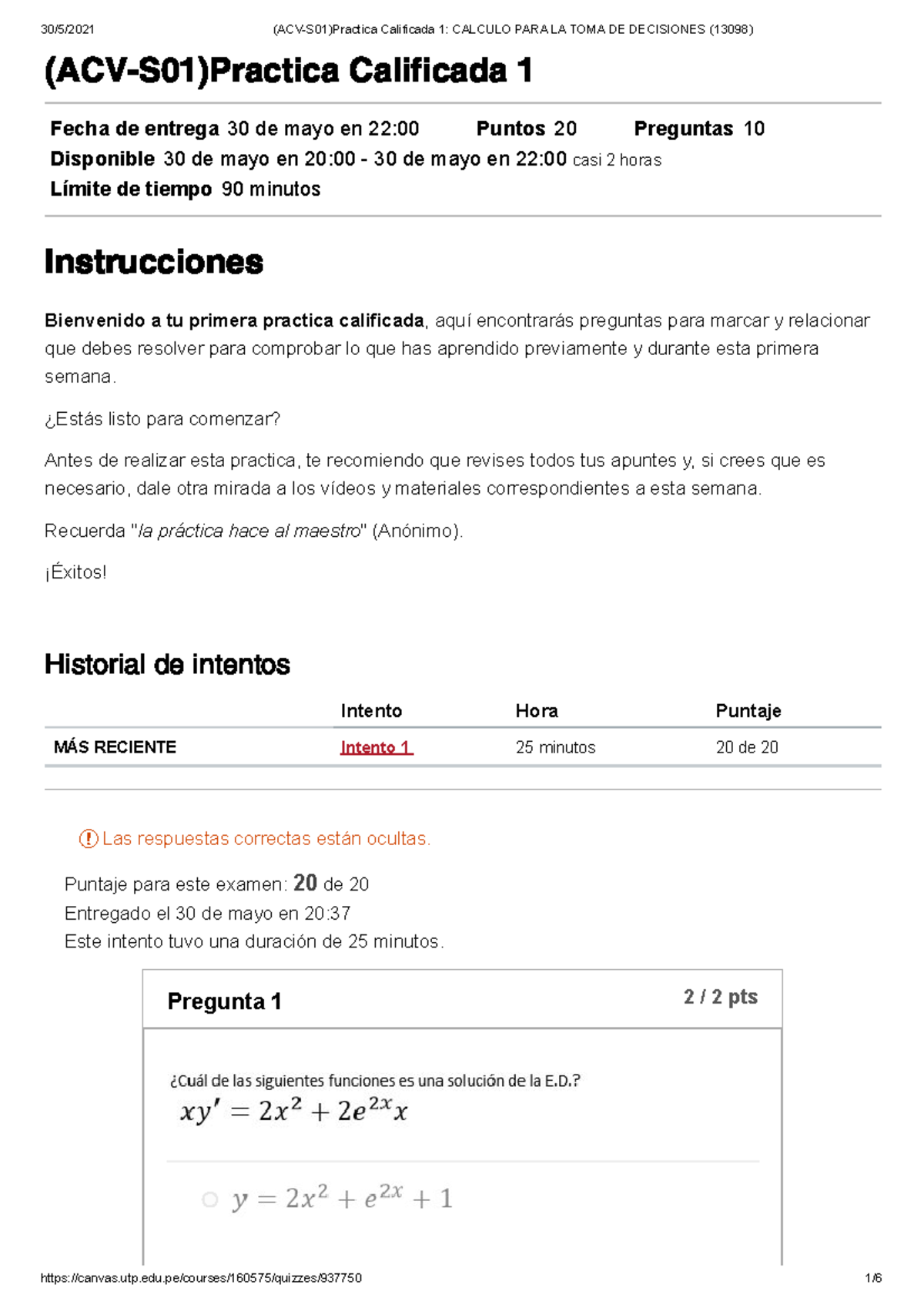 (ACV-S01)Practica Calificada 1 Calculo PARA LA TOMA DE Decisiones ...