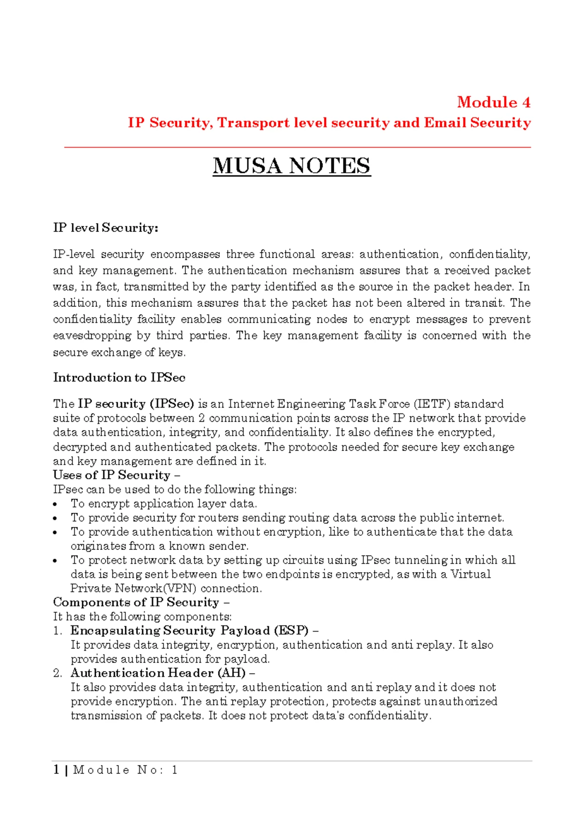 Module 3 - Computer network and security notes for final exam - Module ...