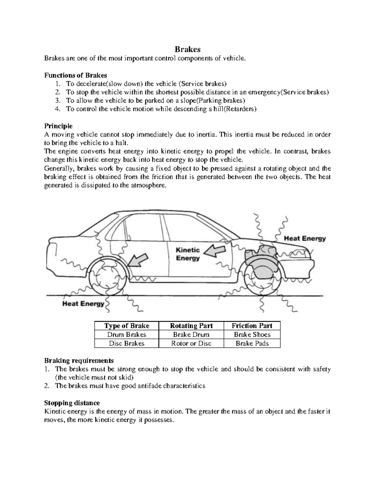 Brakes - unit5 - Brakes Brakes are one of the most important control ...