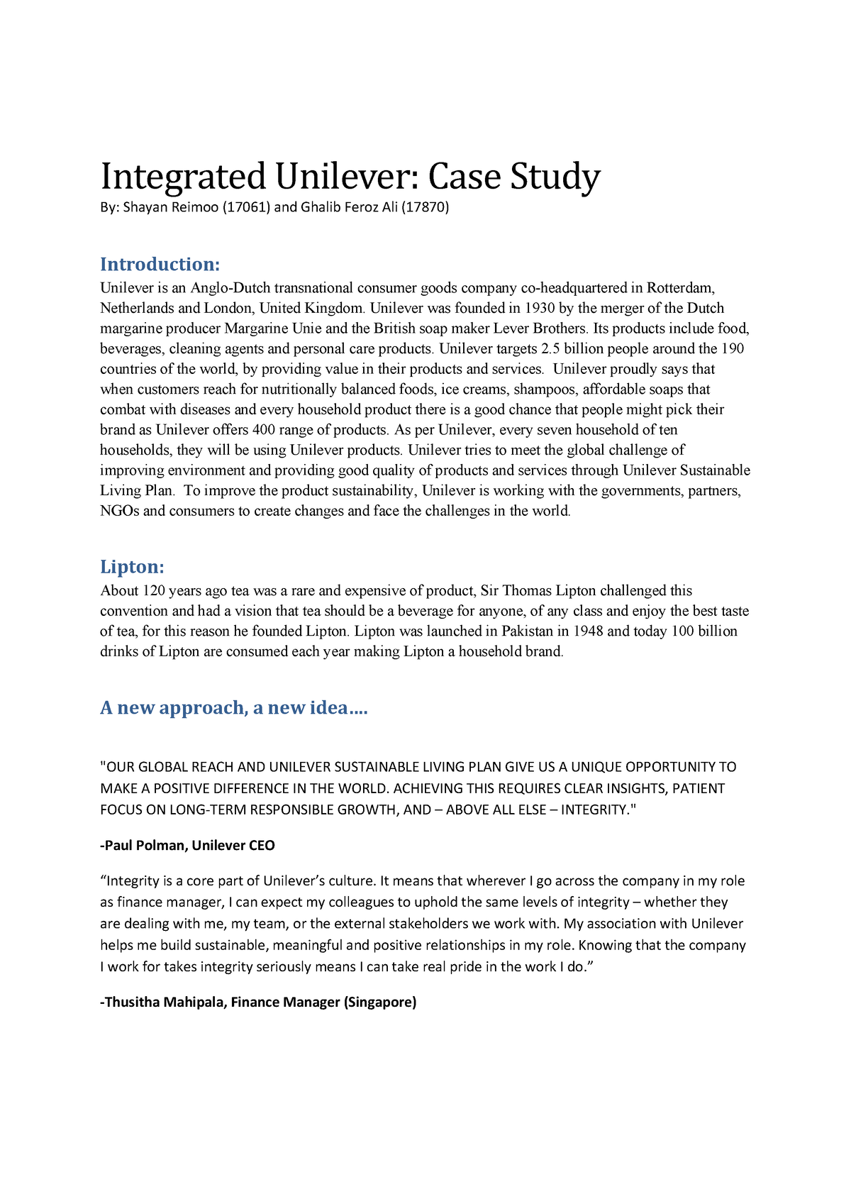 talent acquisition case study at unilever