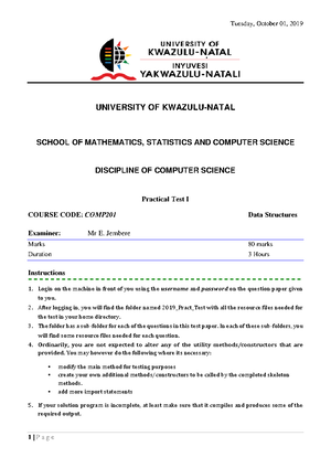 Assignment II - 1 | P a g e UNIVERSITY OF KWAZULU-NATAL SCHOOL OF ...