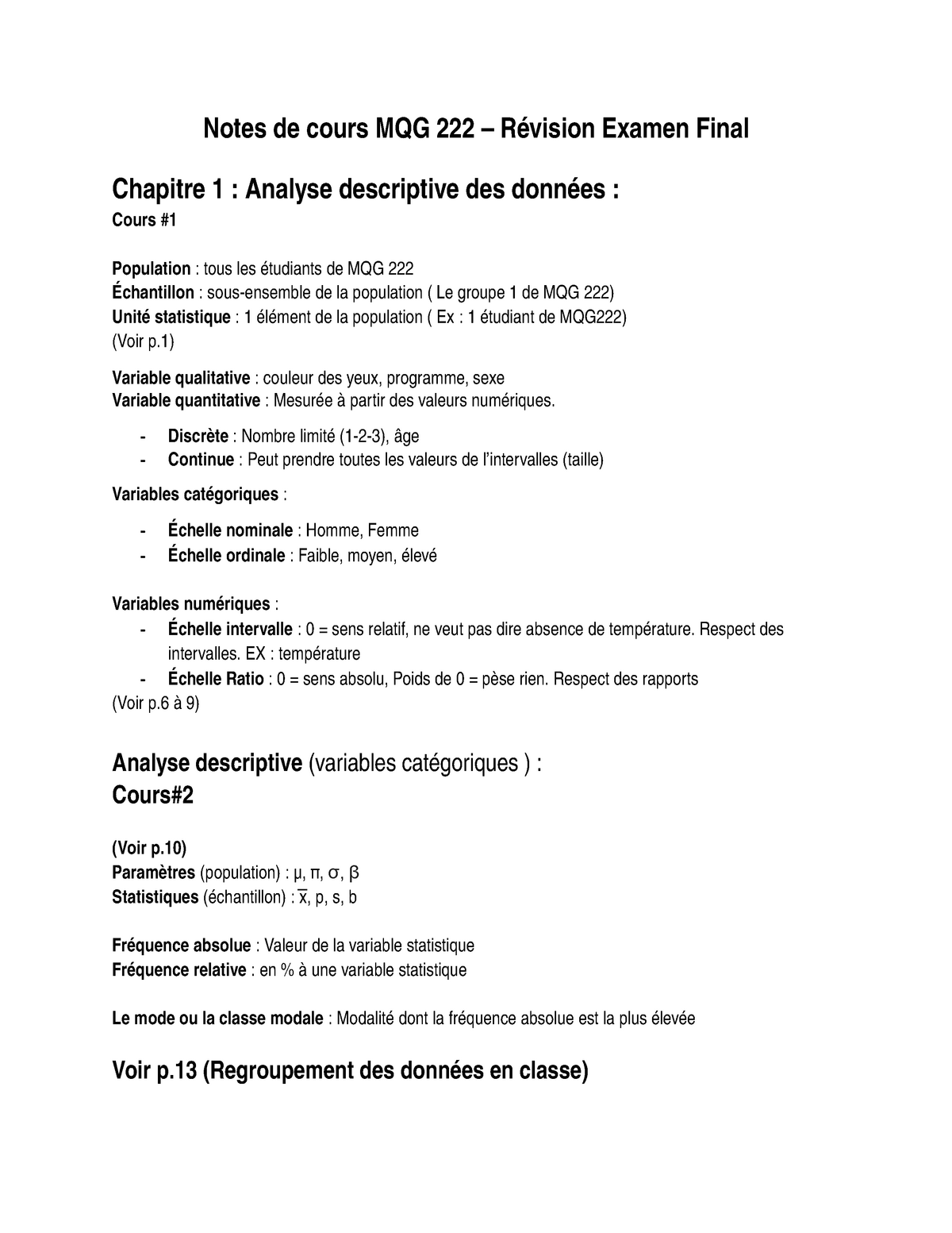 Notes Resume Du Cours Mqg222 Studocu