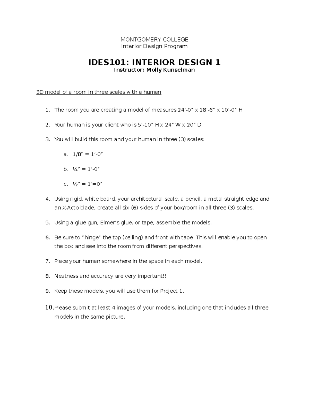 3D Model Exercise IDES101 - MONTGOMERY COLLEGEInterior Design Program ...