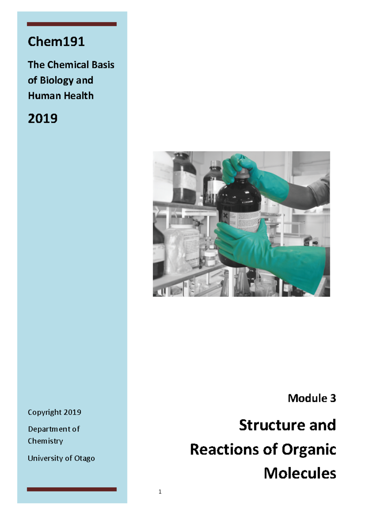 Module 3 Booklet 2019 - Department of Chemistry Te Tari Hua-Ru nuku ...