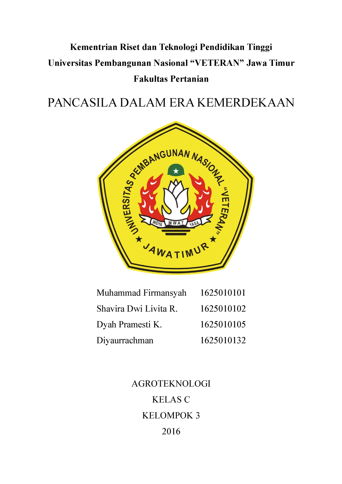 Makalah Pancasila Dalam Era Kemerdekaan Kementrian Riset Dan