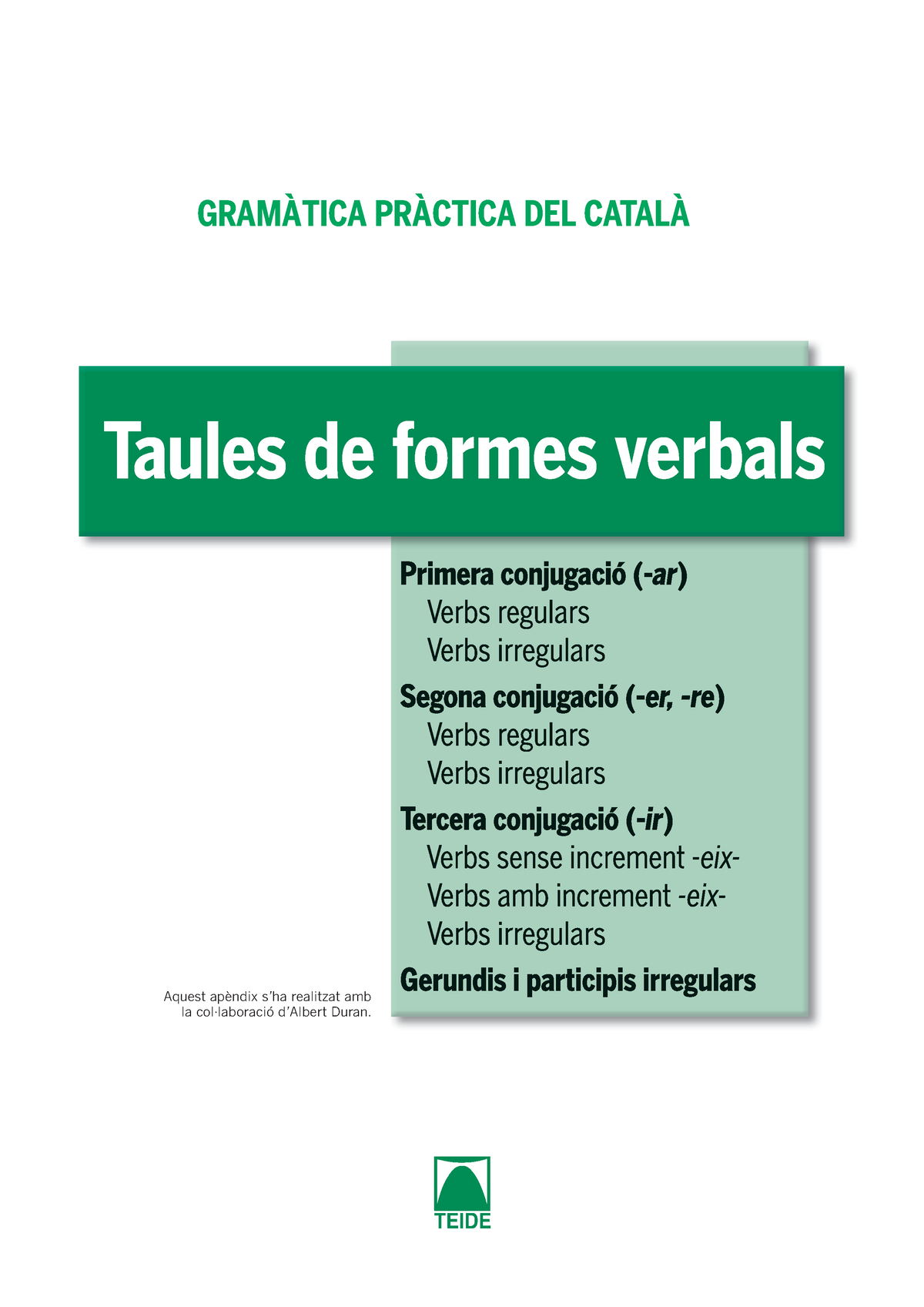 04 Taules De Formes Verbals - Aquest Apèndix S’ha Realitzat Amb La Col ...