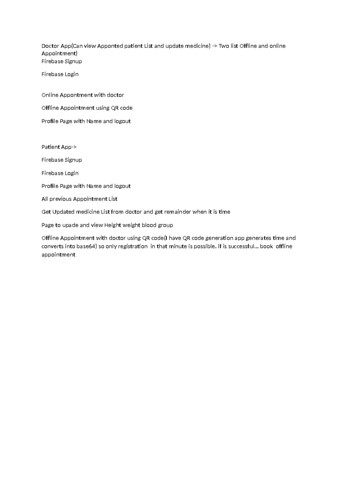Doctors Application requirement Study - Doctor App(Can view Apponted ...