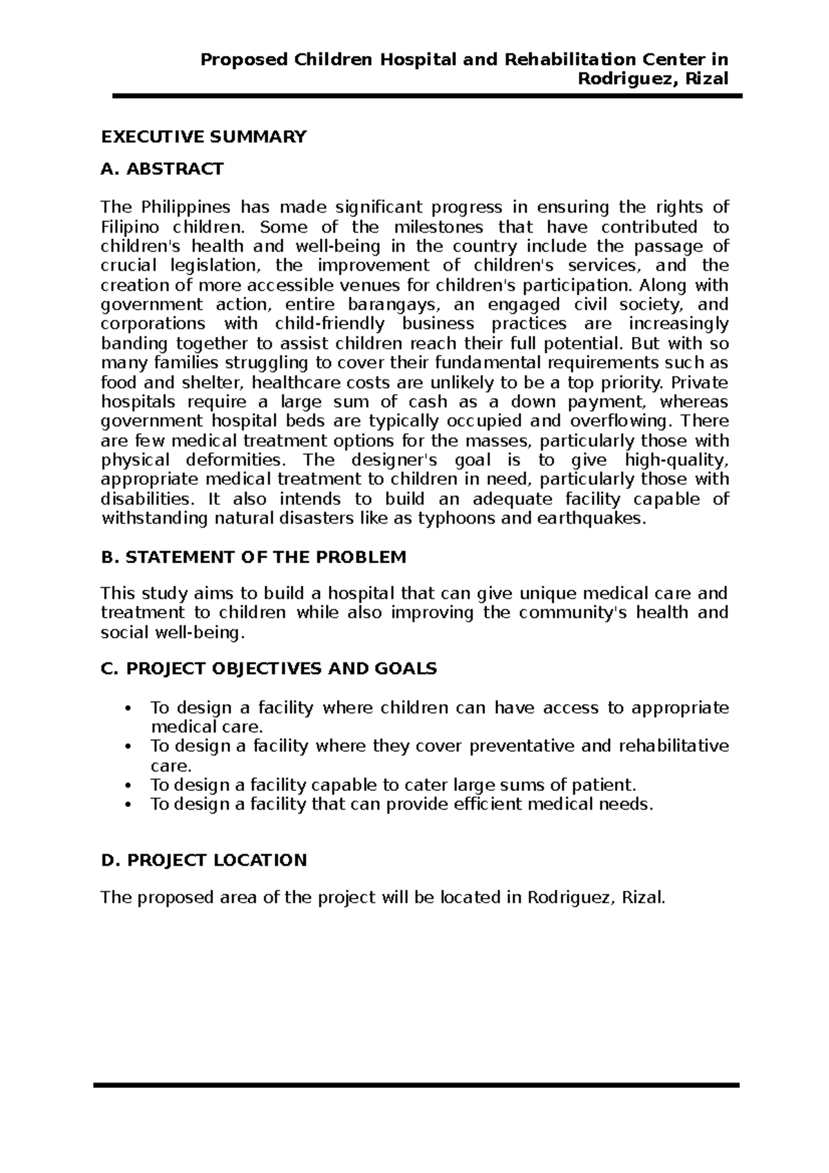 Proposed Disaster Risk Reduction Training, Research, and Evacuation ...