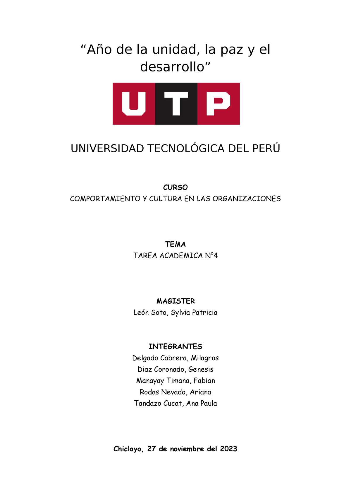 S16 Ta4 Final Esta Ta4 Contiene Todas Las Semanas Trabajadas En La Unidad 4 “año De La