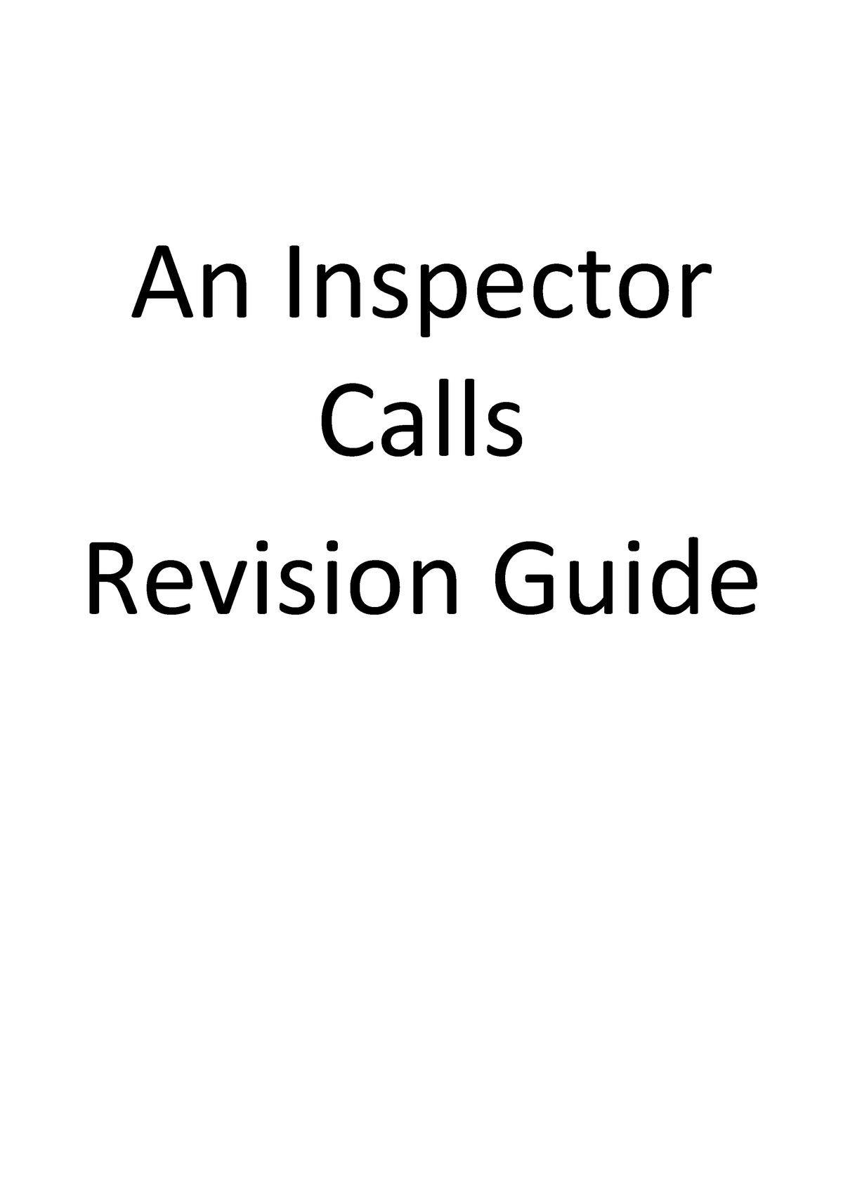 Booklet-AIC - hsjj - An Inspector Calls Revision Guide Contents 1. Plot ...