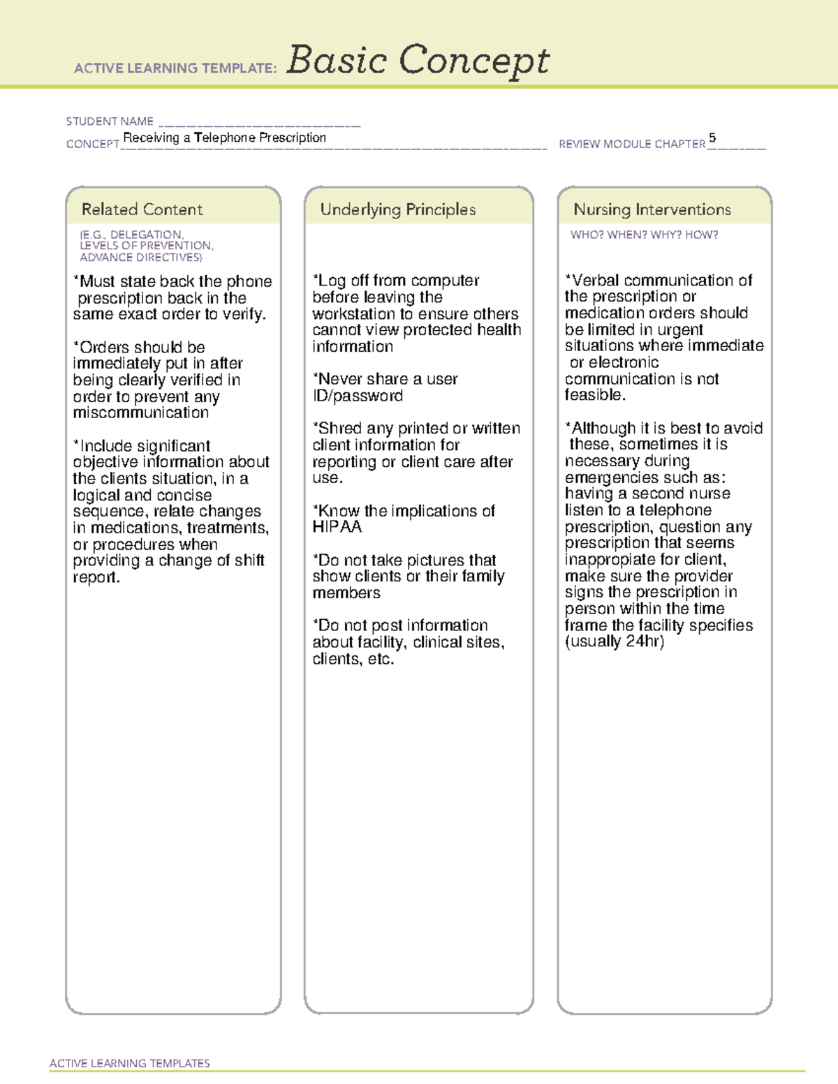 Med Surge II ATI A Remediation - NUR1211 - ACTIVE LEARNING TEMPLATES ...