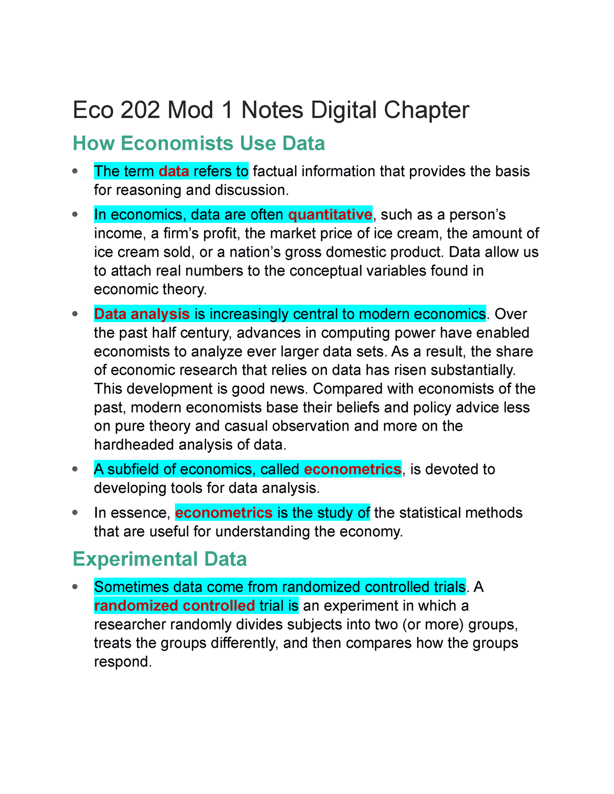 Eco 202 Module 1 Notes Digital Chapter Eco 202 Mod 1 Notes Digital