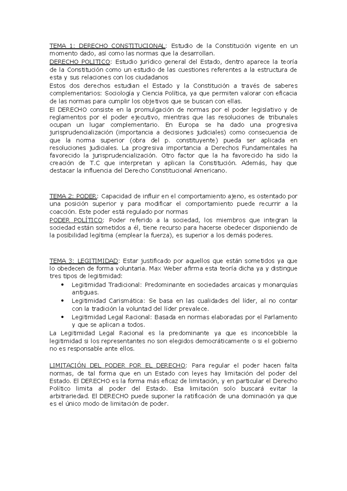 Derecho Constitucional - TEMA 1: DERECHO CONSTITUCIONAL: Estudio de la ...