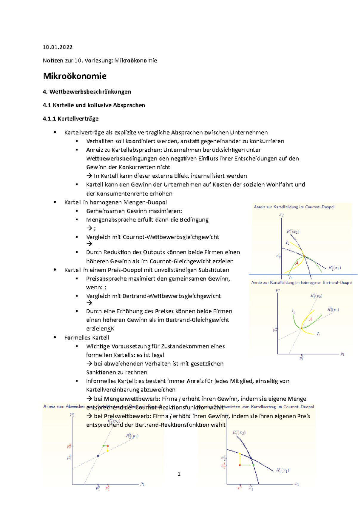 Notizen Zur 10. Vorlesung Mikro 2 - 10. Notizen Zur 10. Vorlesung ...