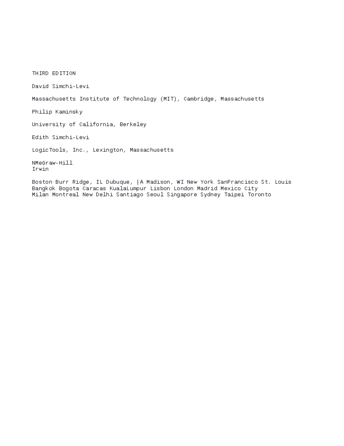 Cap. 1 Simchi (1) - THIRD EDITION David Simchi-Levi Massachusetts ...