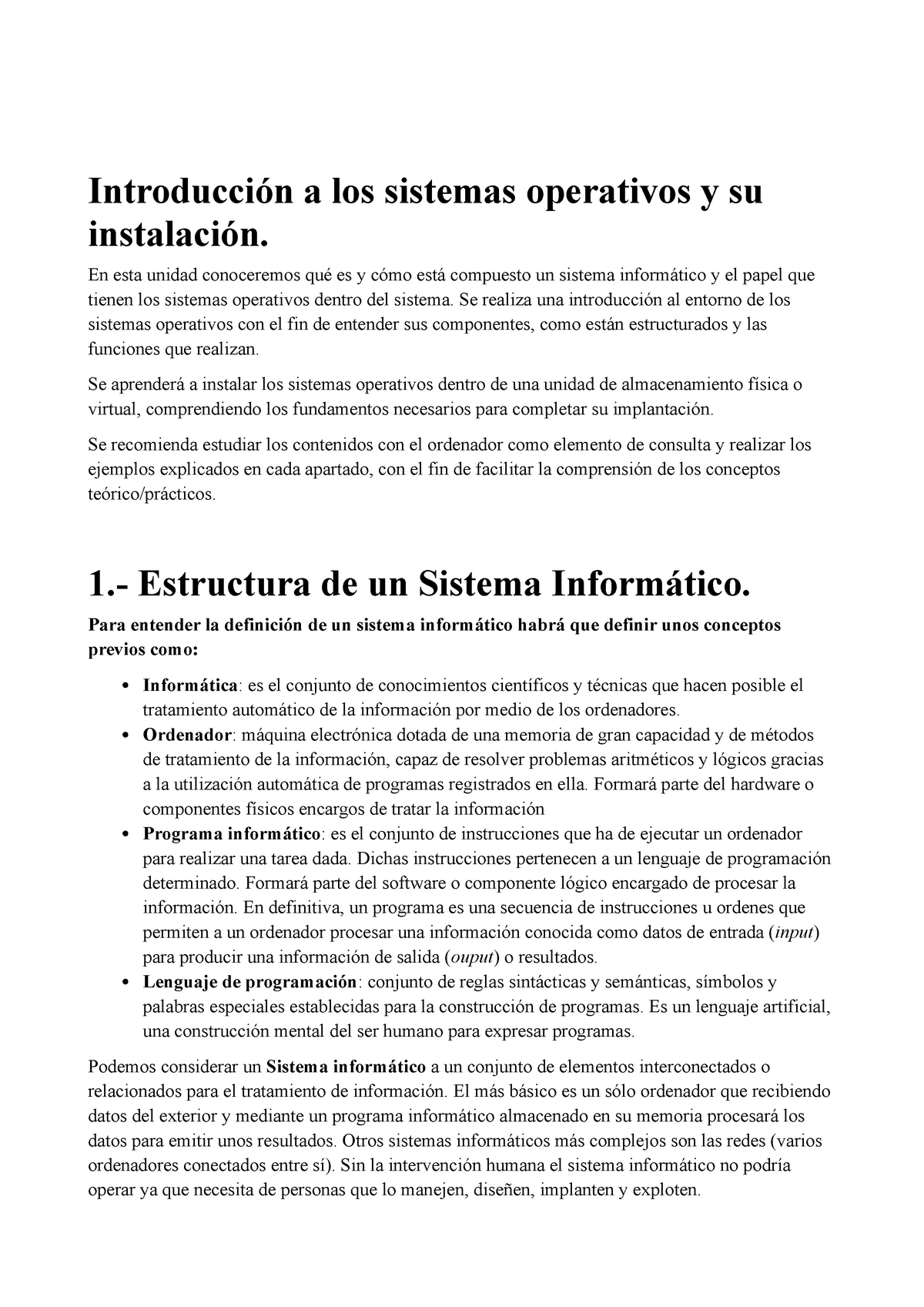 Introducción A Los Sistemas Operativos Y Su Instalación En Esta Unidad Conoceremos Qué Es Y 3449