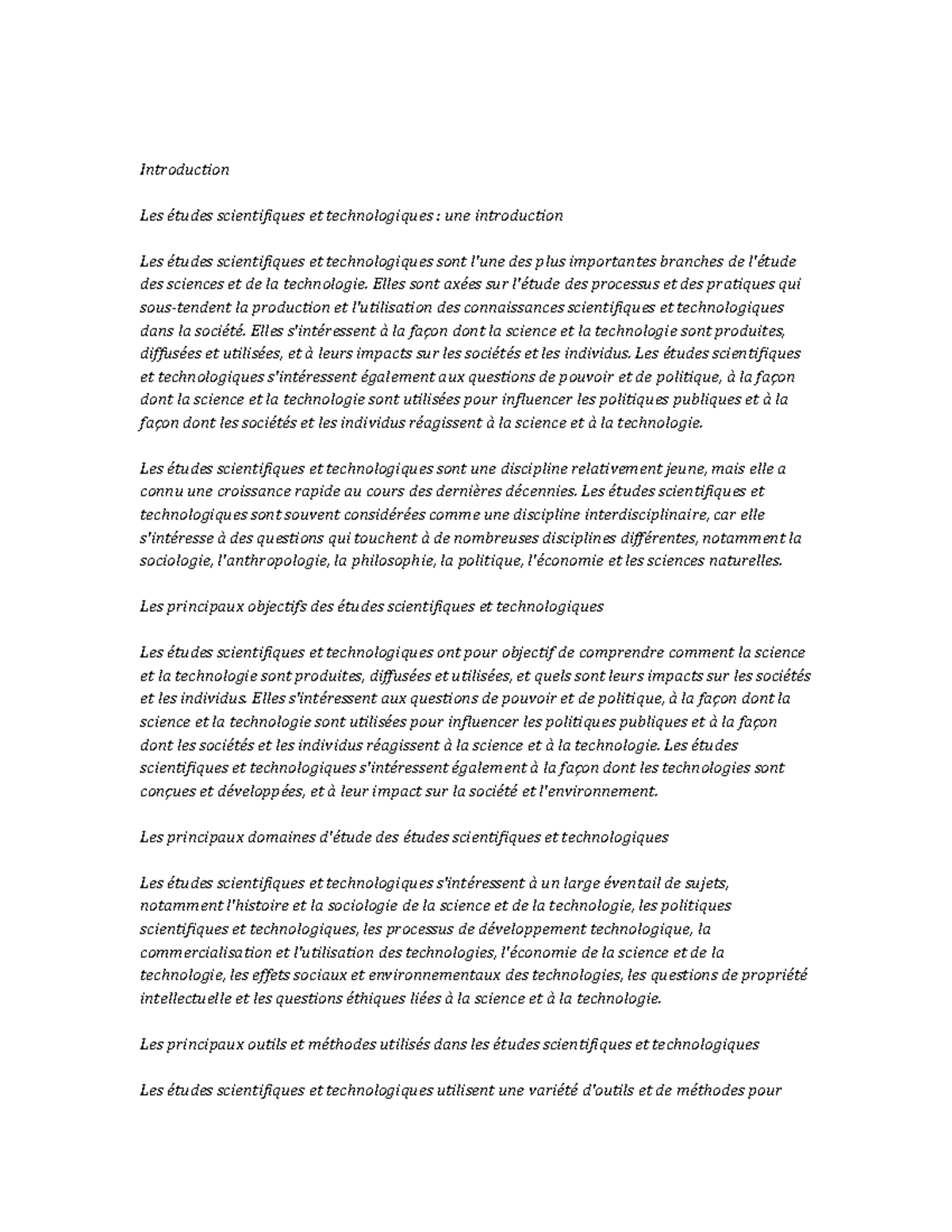Science and Technology Studies Study Notes - Introduction Les études ...