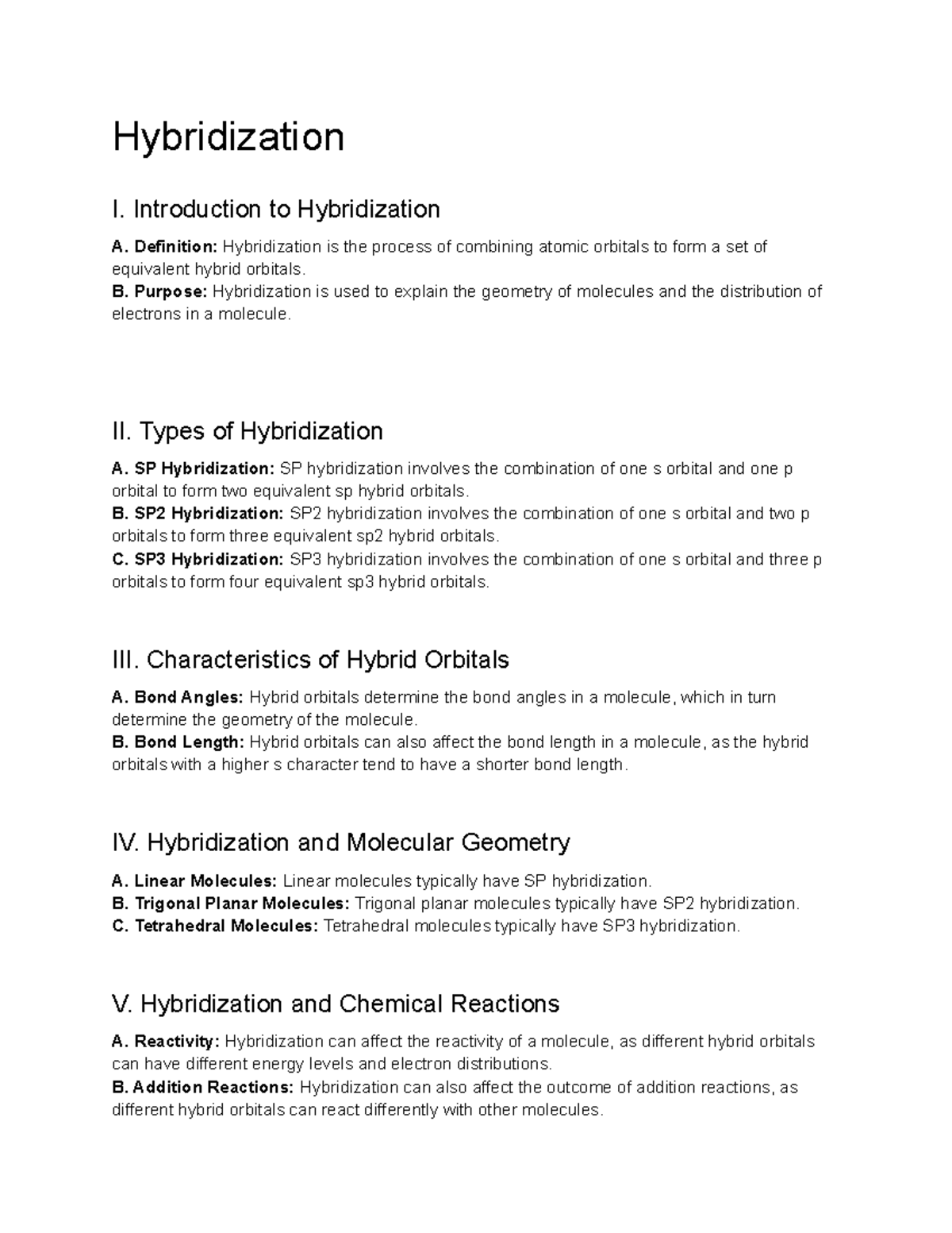 General Chemistry I (CHM-1010) Lecture 12 - Hybridization ...