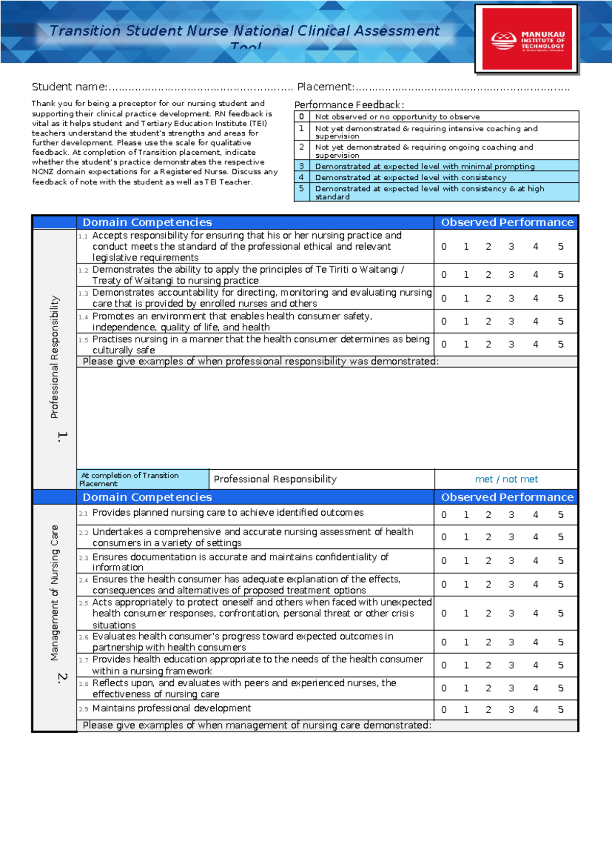 Transition Student Nurse Clinical Feedback Rn Tool Tei Final (002 