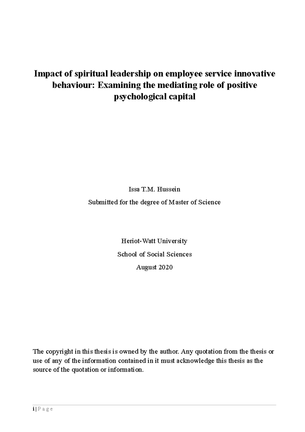 ISSA - 01-20-2020 - Final - Impact of spiritual leadership on employee ...