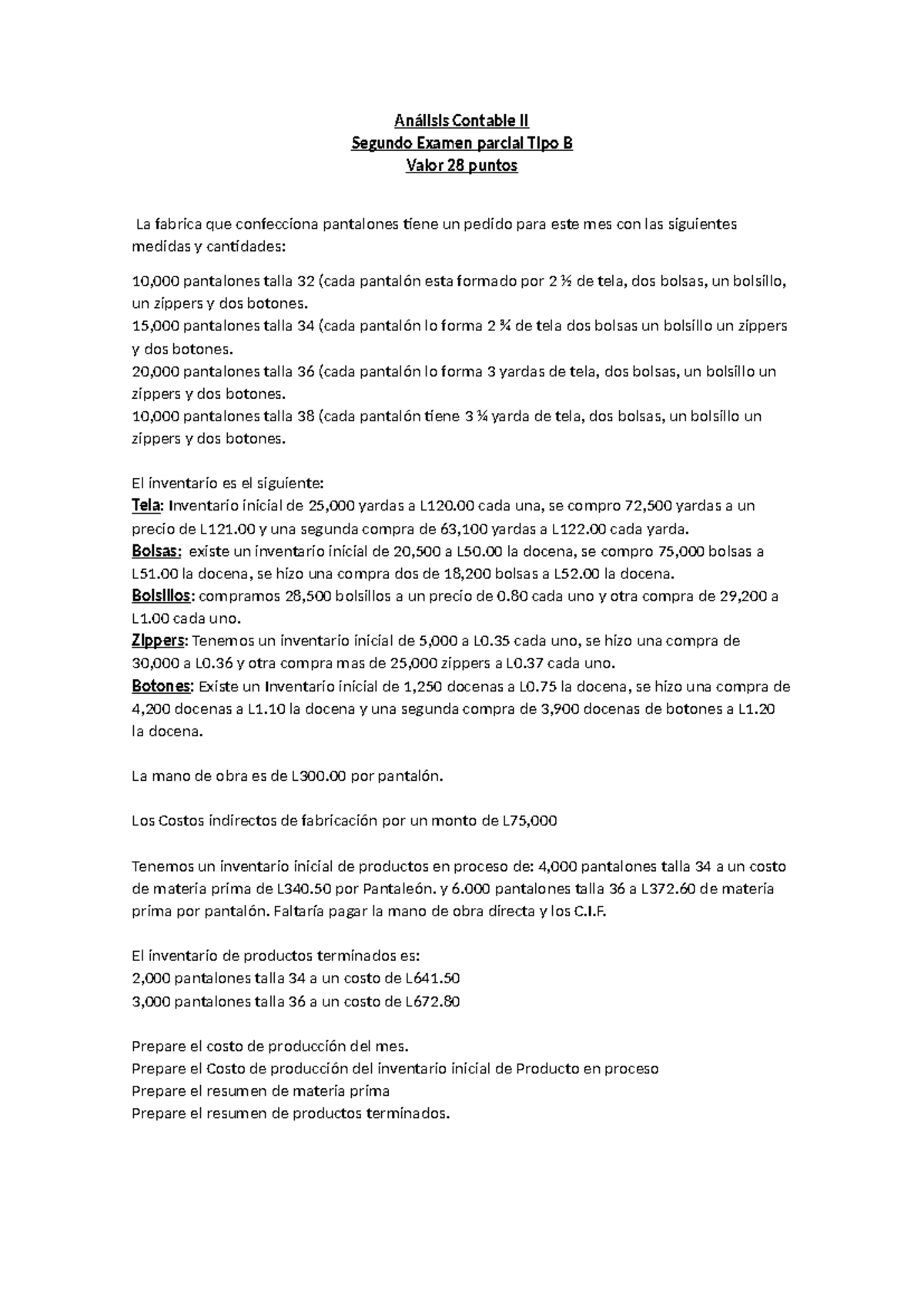 Segundo Examen Parcial TIPO B - Análisis Contable II Segundo Examen ...