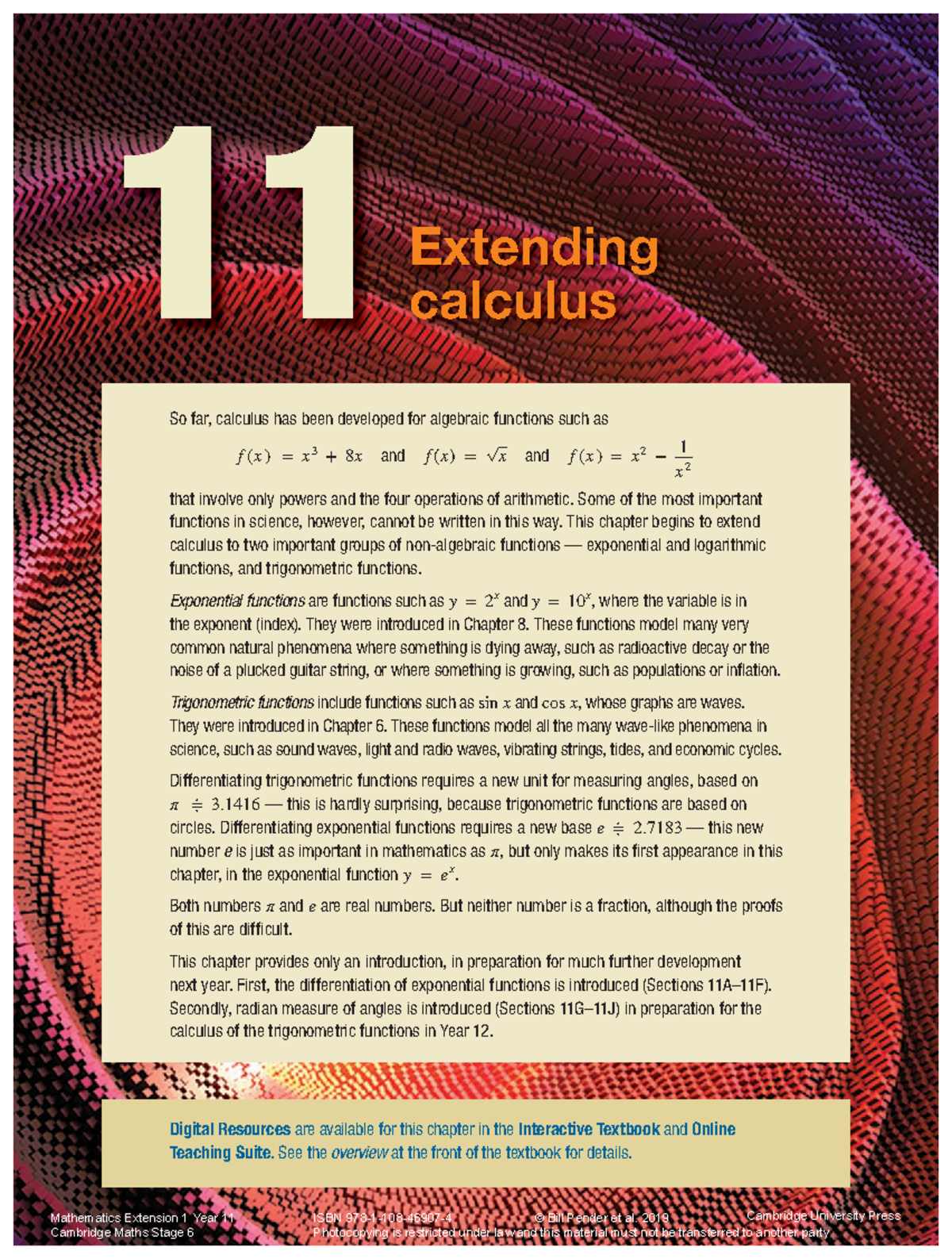 Ch11- Extending Calculus - ####### Digital Resources are available for ...