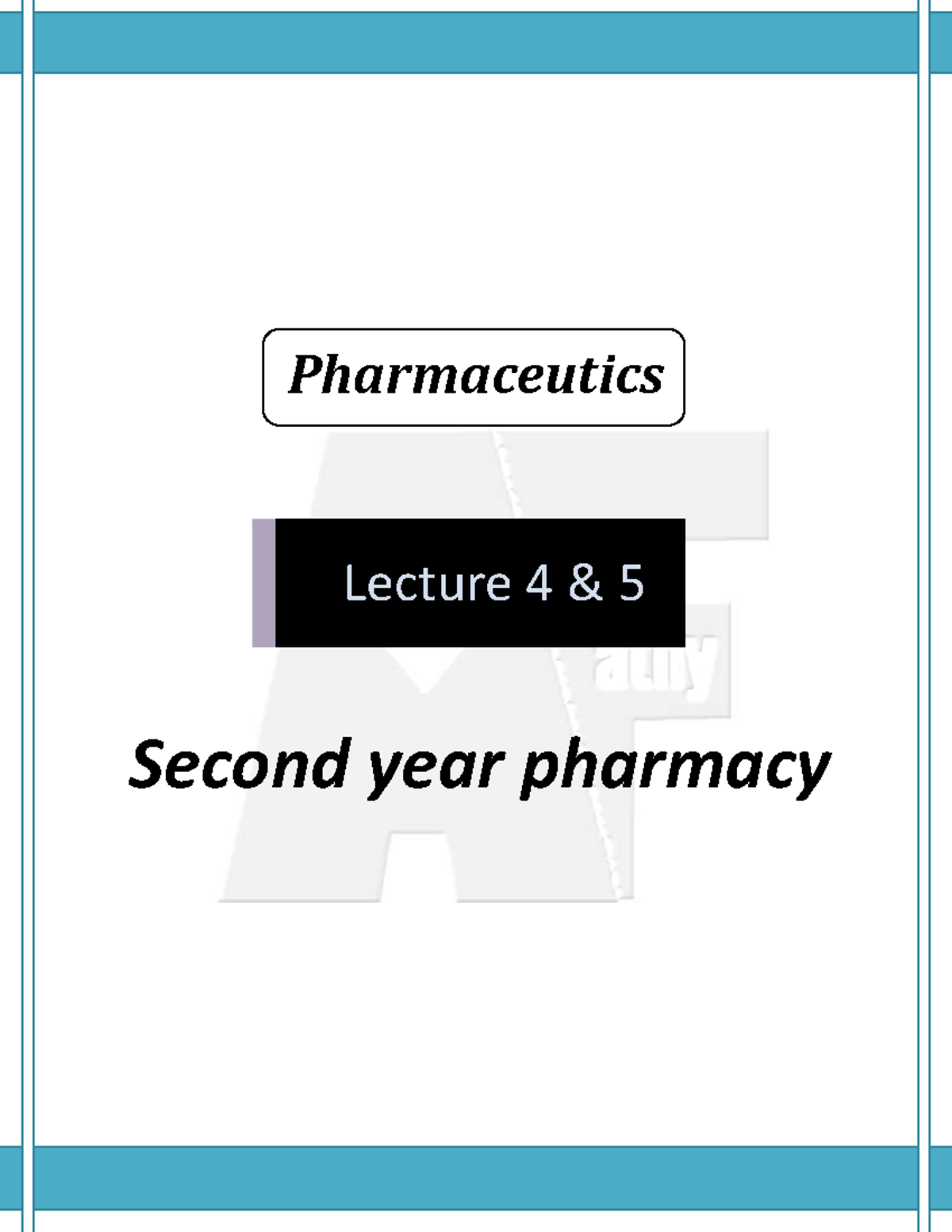 Derived properties of powder Second year pharmacy Lecture 4 & 5