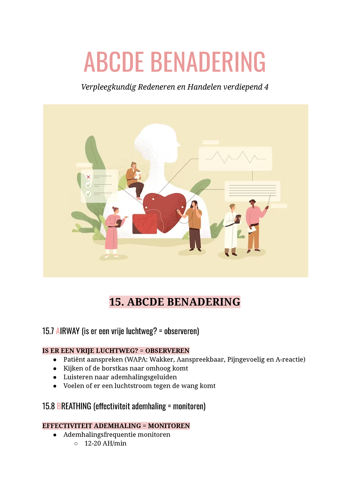 ABCD - ABCD Benadering Bij Een Zorgvrager - ABCDE BENADERING ...