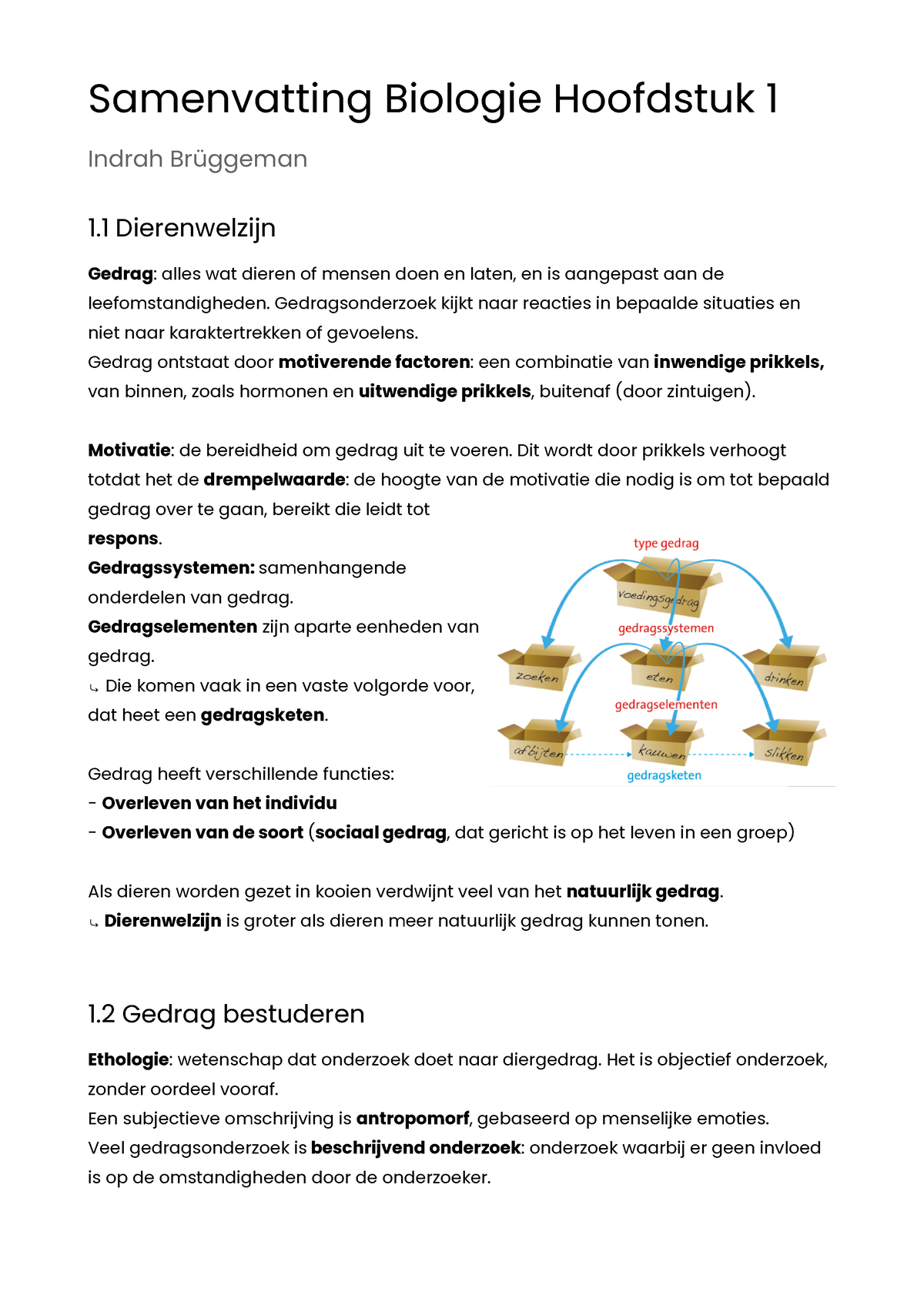 Samenvatting Biologie Hoofdstuk 1 - Indrah Brüggeman - Samenvatting ...