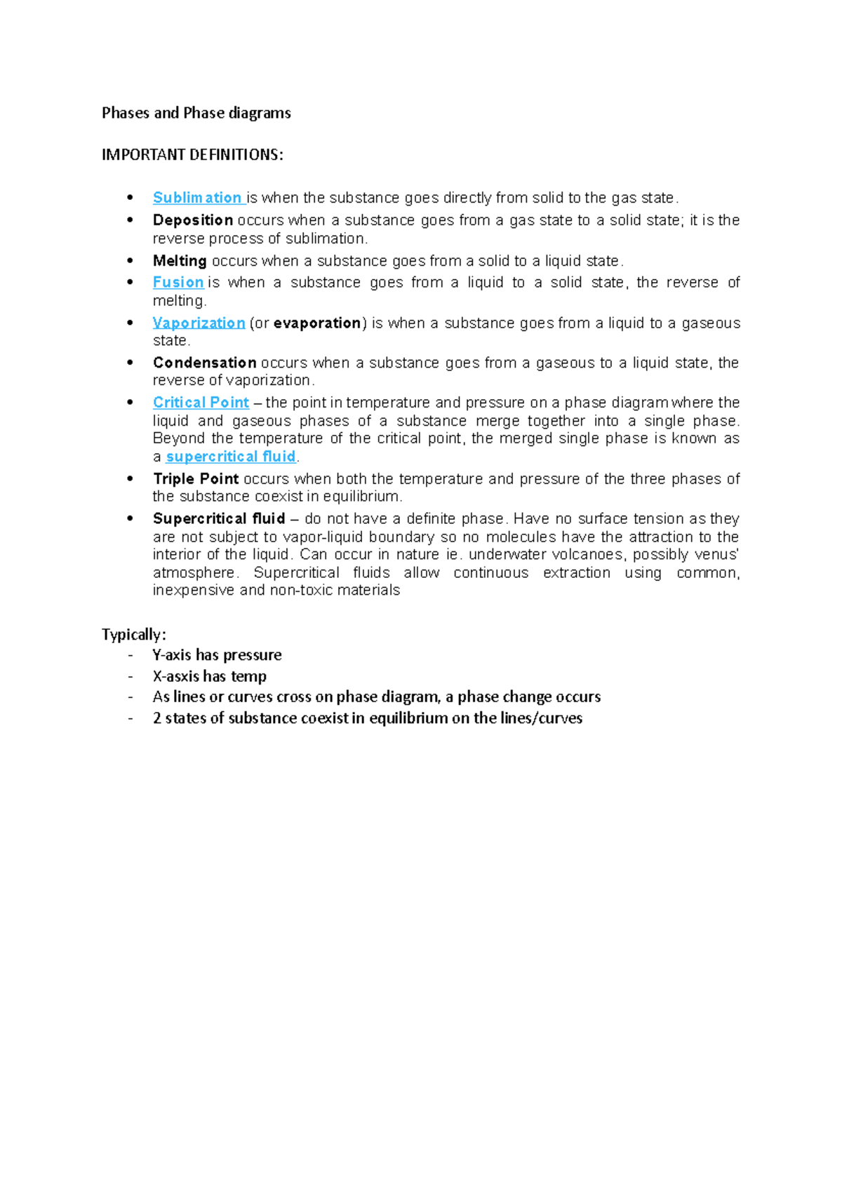 CHE145 Brief Notes on Phase Diagrams - Phases and Phase diagrams ...