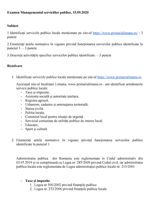 Administratia Publica Locala Primaria Limanu Examen Managementul Serviciilor Publice 15 09 Subiect Identifica Serviciile Publice Locale Men Ionate Pe Site Ul Studocu